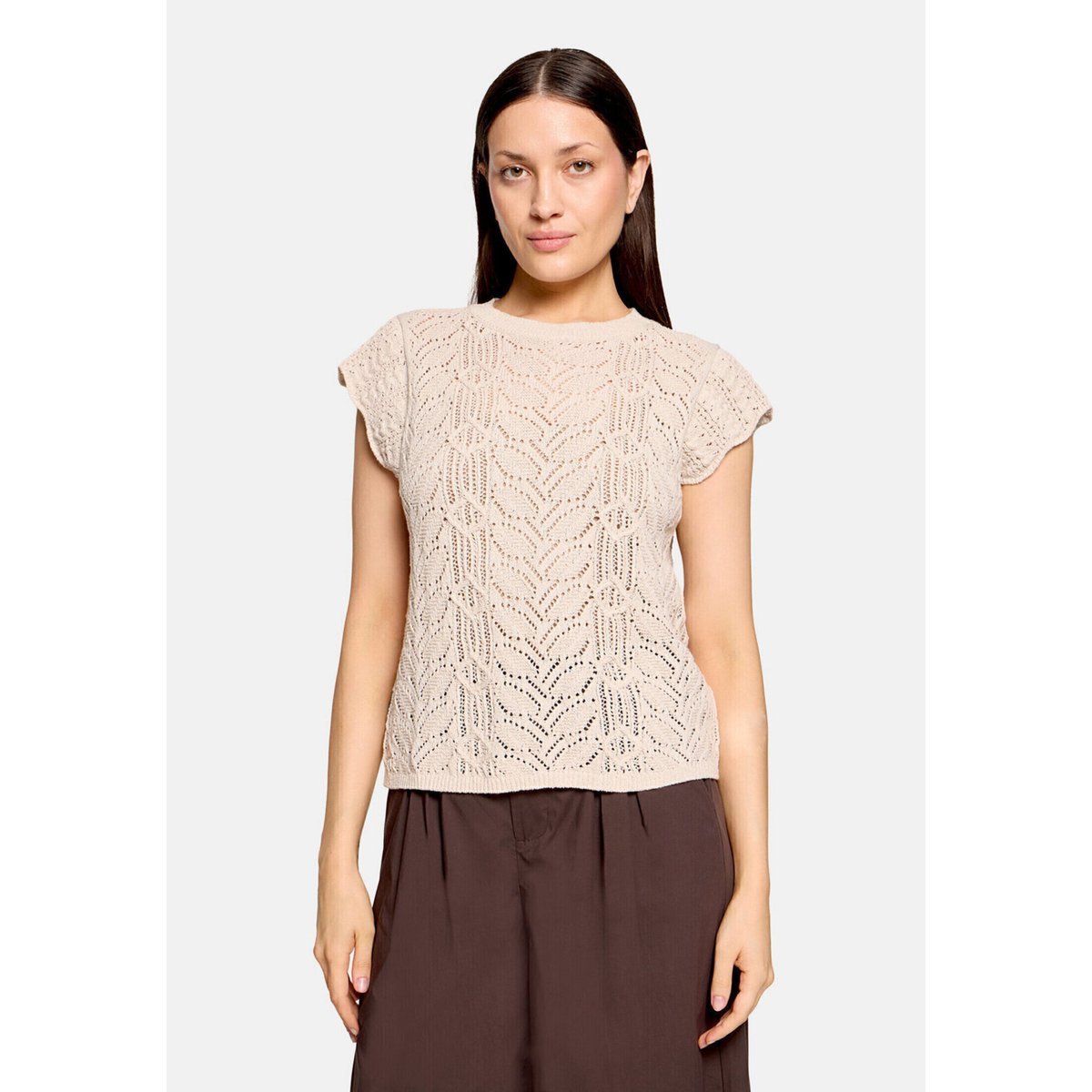 Pull-over en fine maille à manches à ailettes silky beige, CARTOON