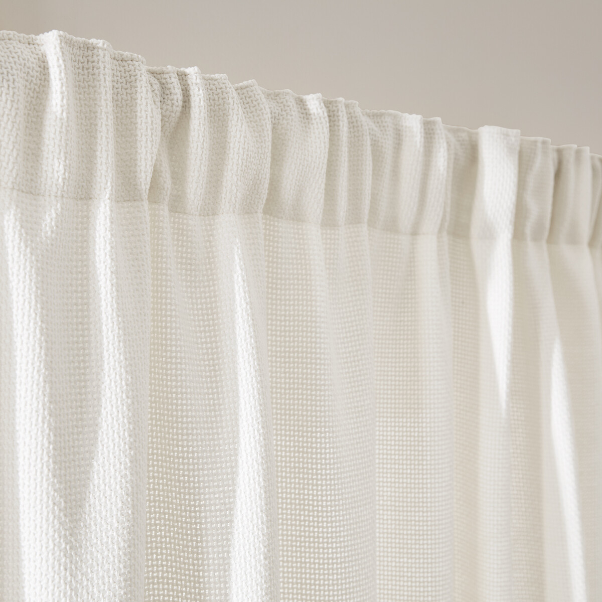 Cortina tamizadora, efecto trenzado, con cinta con fruncido o acabado wave, MONTEGO crudo, LA REDOUTE INTERIEURS