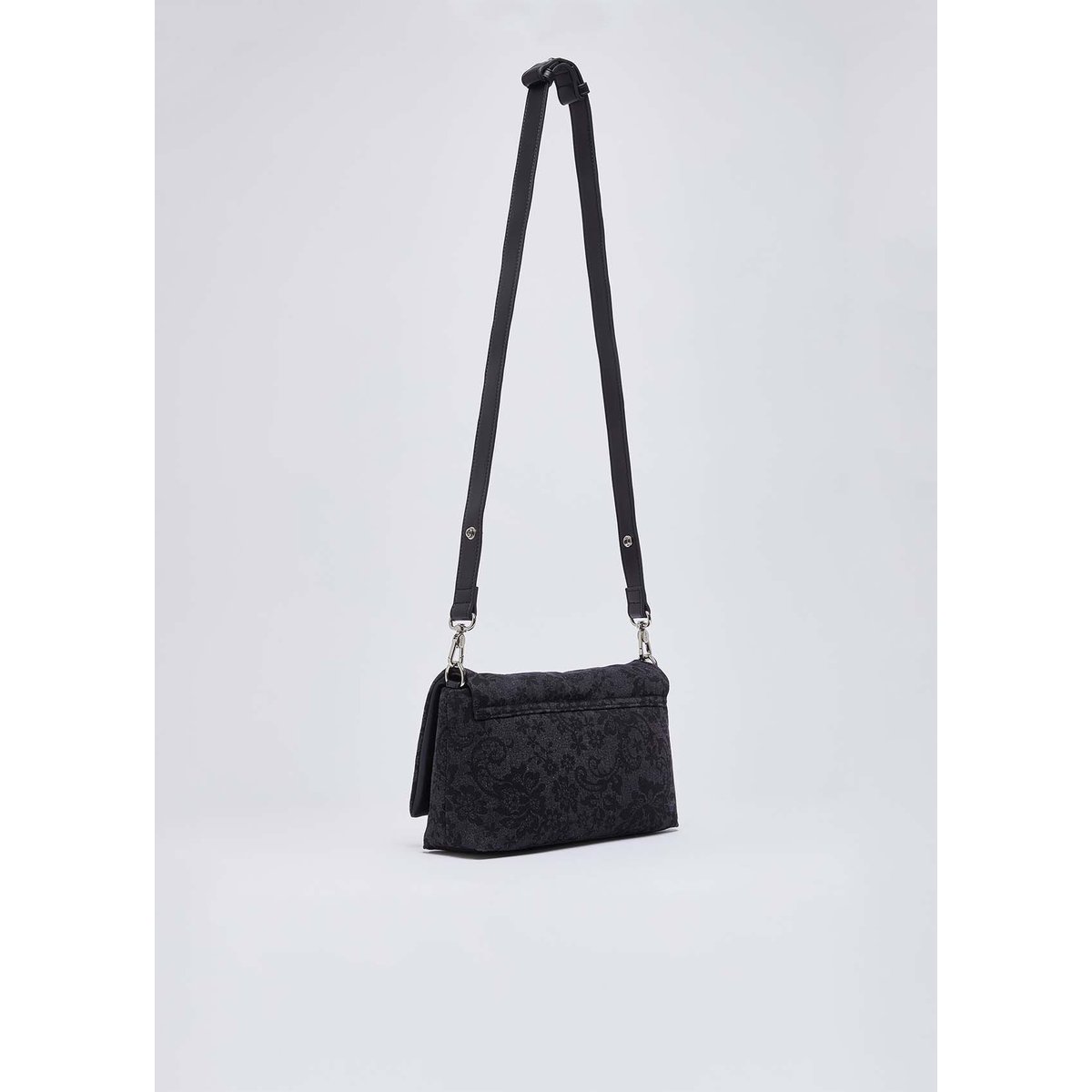 Sac LaPuffy moyen en denim imprimé noir, LIU JO