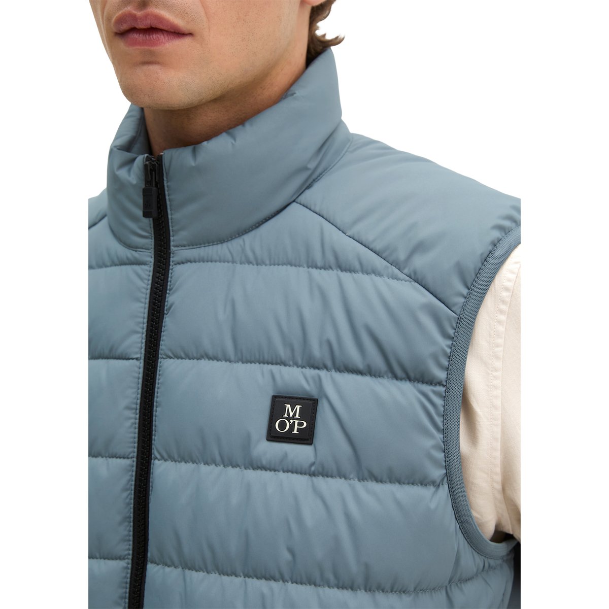 Gilet matelassé regular avec sac de rangement pratique gris, MARC O'POLO
