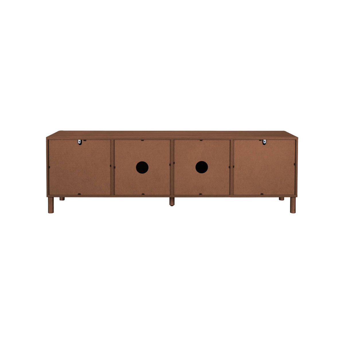 Meuble TV vintage décor bois et cannage 4 portes 160cm ETTA noyer, SWEEEK