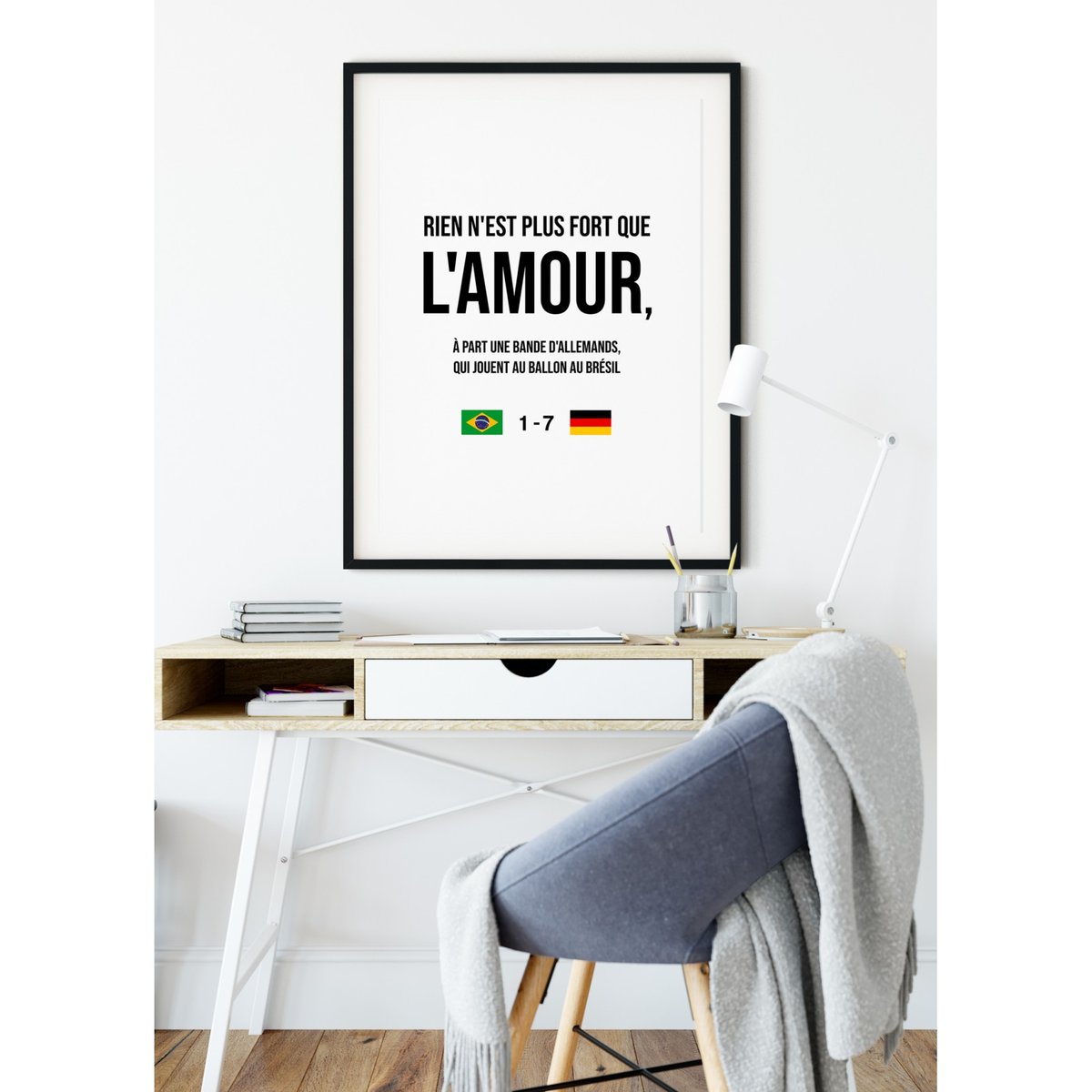 Poster 'Rien n'est plus fort...' blanc, L'AFFICHERIE