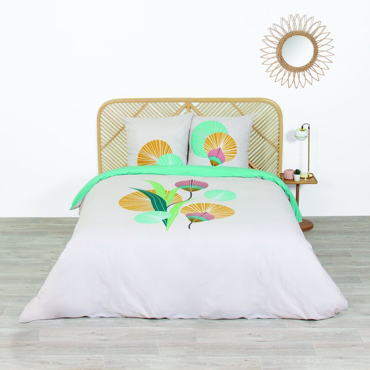 Parure housse de couette en coton, GANA blanc, C DESIGN HOME TEXTILE