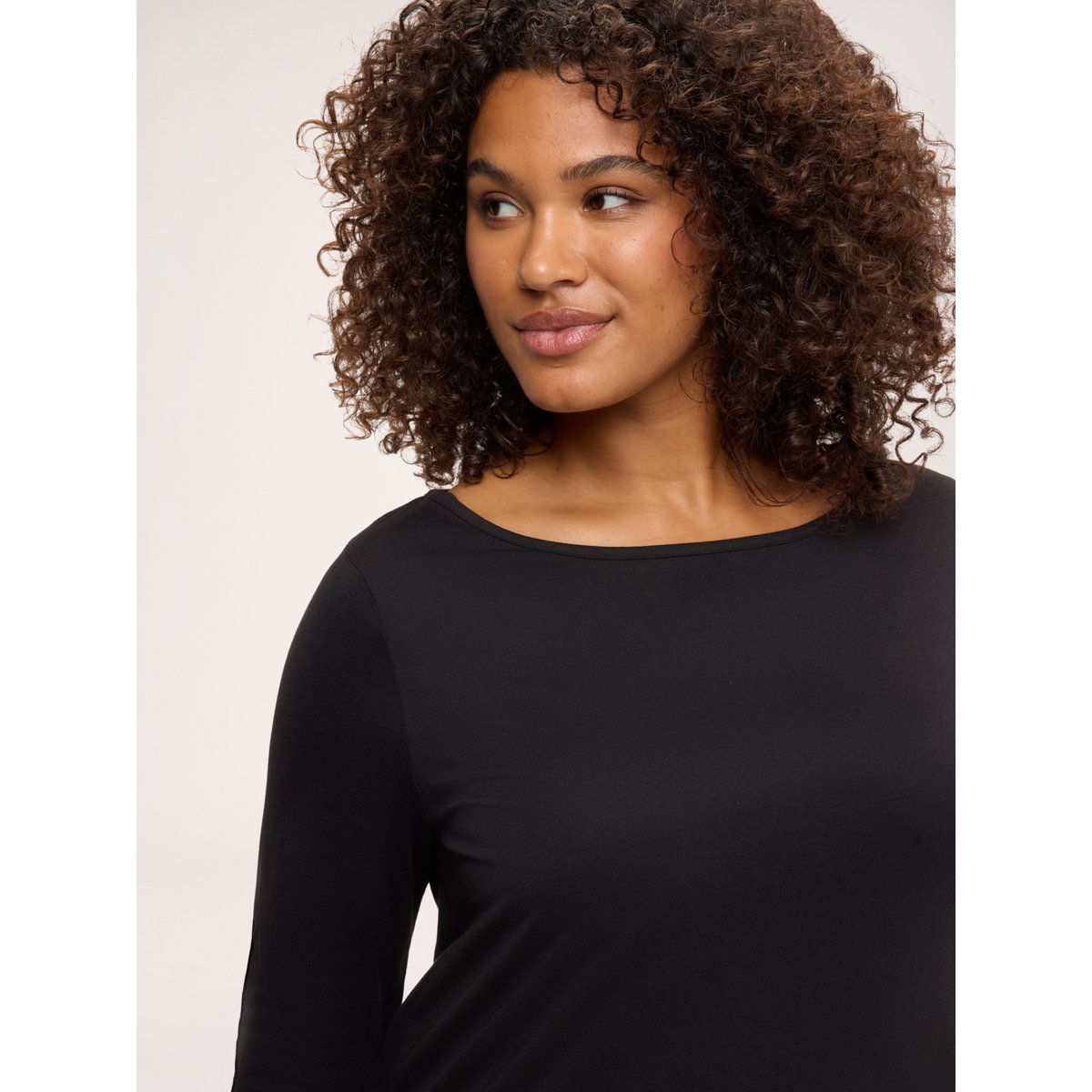 T-shirt à encolure bateau noir, FIORELLA RUBINO