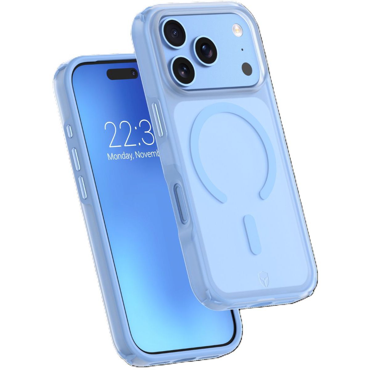 Coque iPhone 18 Pro/17 Pro Bleu clair couleur unique, FORCE CASE