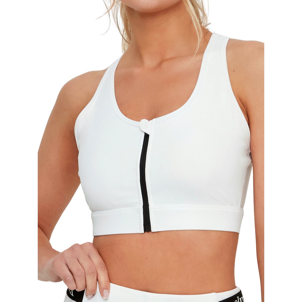 Brassière soutien-gorge de sport ouverture frontale TECH ST8 blanc, SELMARK