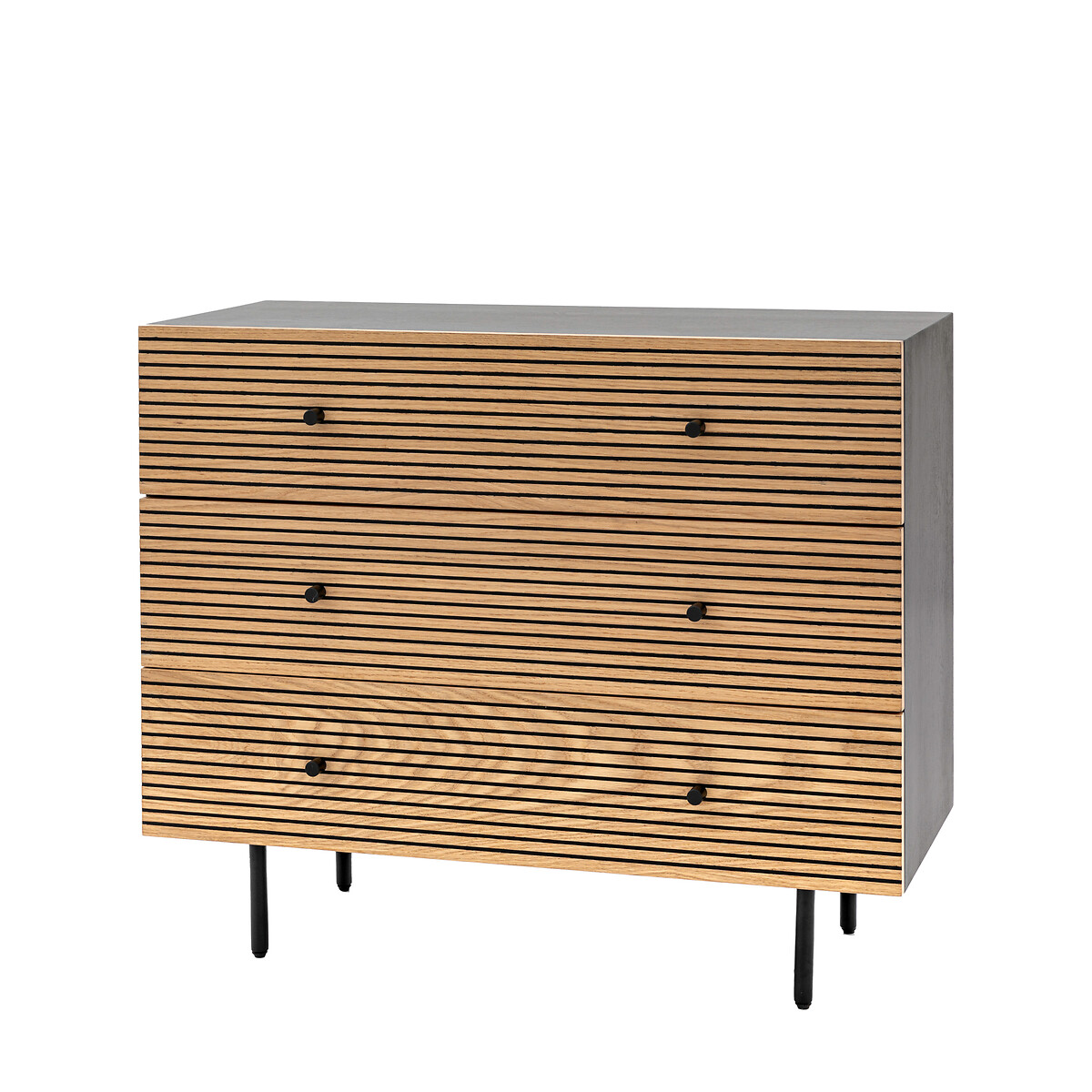 Hopewell 3 Drawer Slatted Chest natural/black, SO'HOME