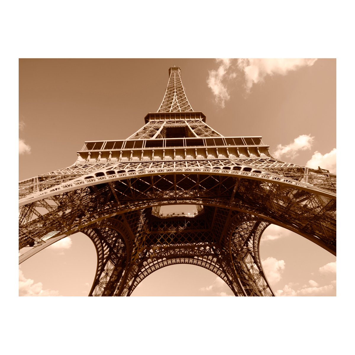 Papier peint intissé panoramique Ville et Architecture Tour Eiffel en sépia multicouleur, EDEN