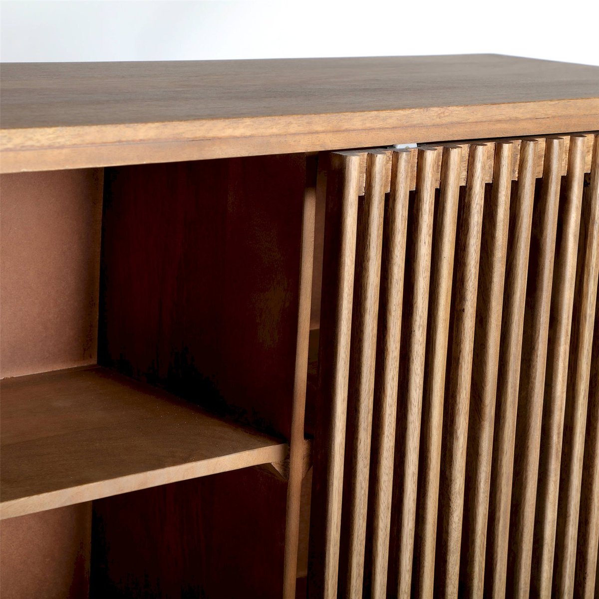 Buffet style nordique en bois de manguier bois naturel clair et noir, RECOLLECTION