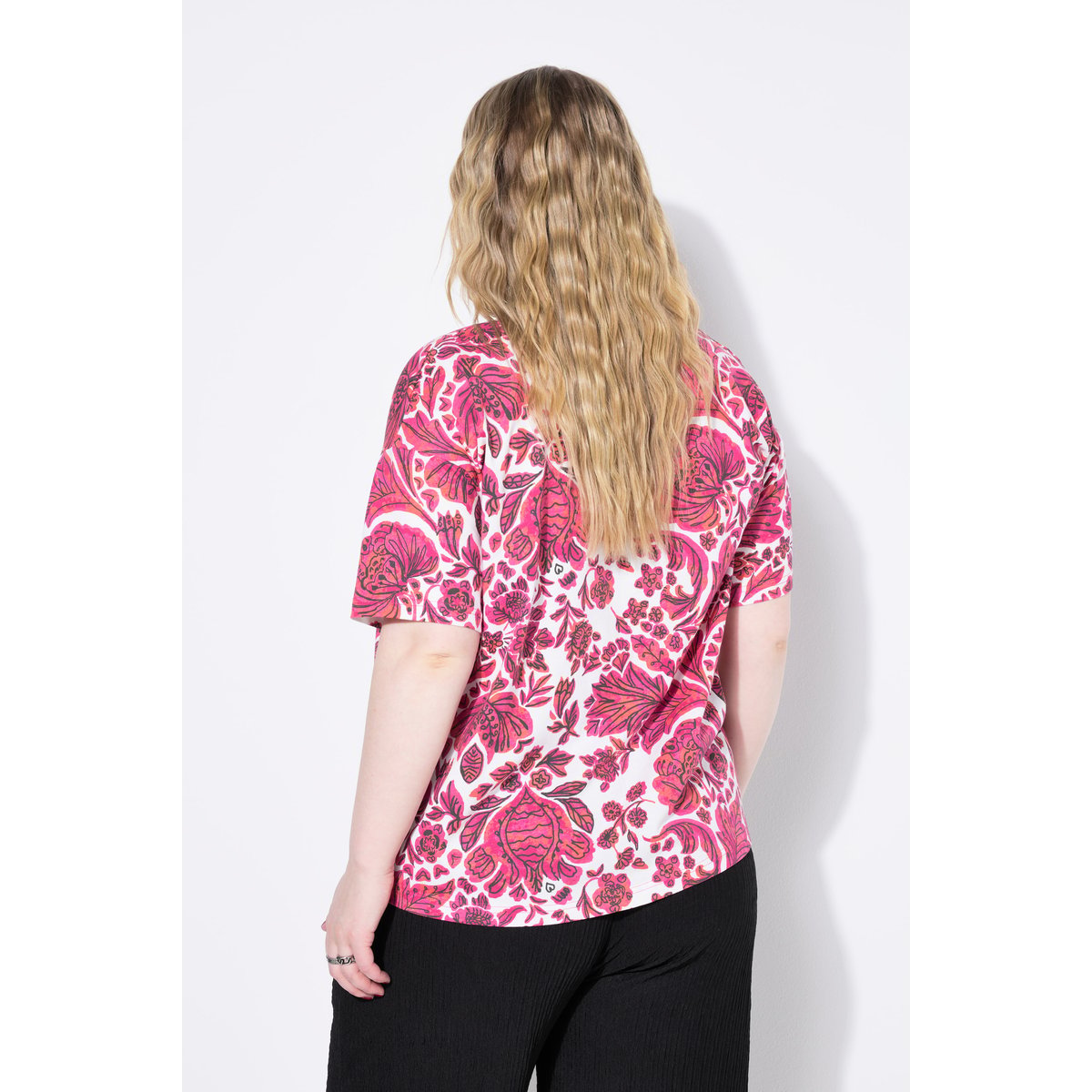 T-shirt oversize, imprimé cachemire rose vif, STUDIO UNTOLD