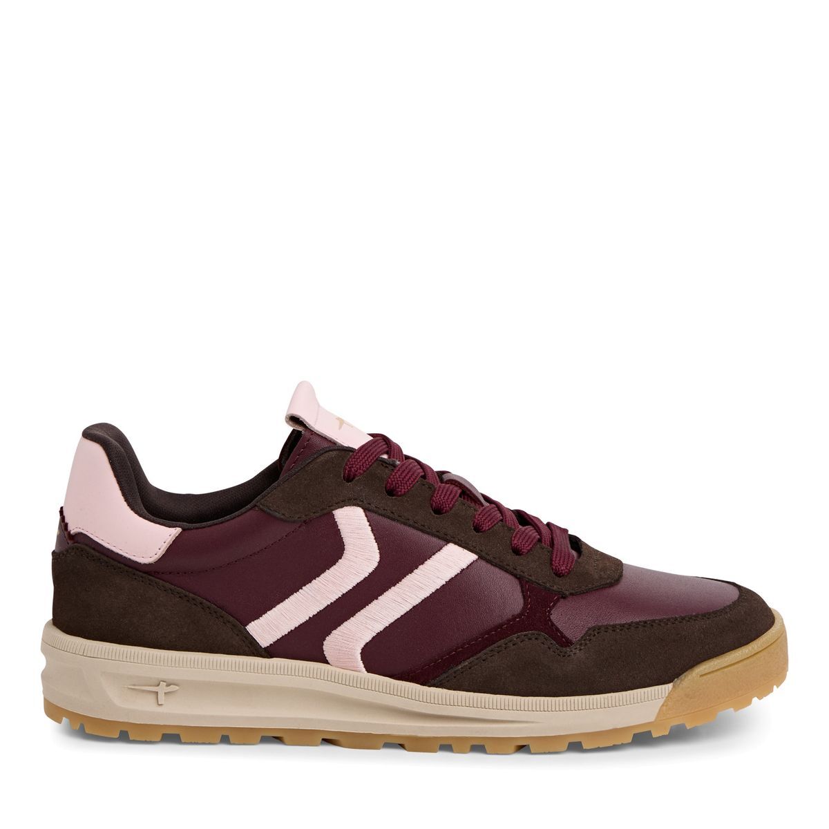 Basket en cuir rouge flamme, TAMARIS