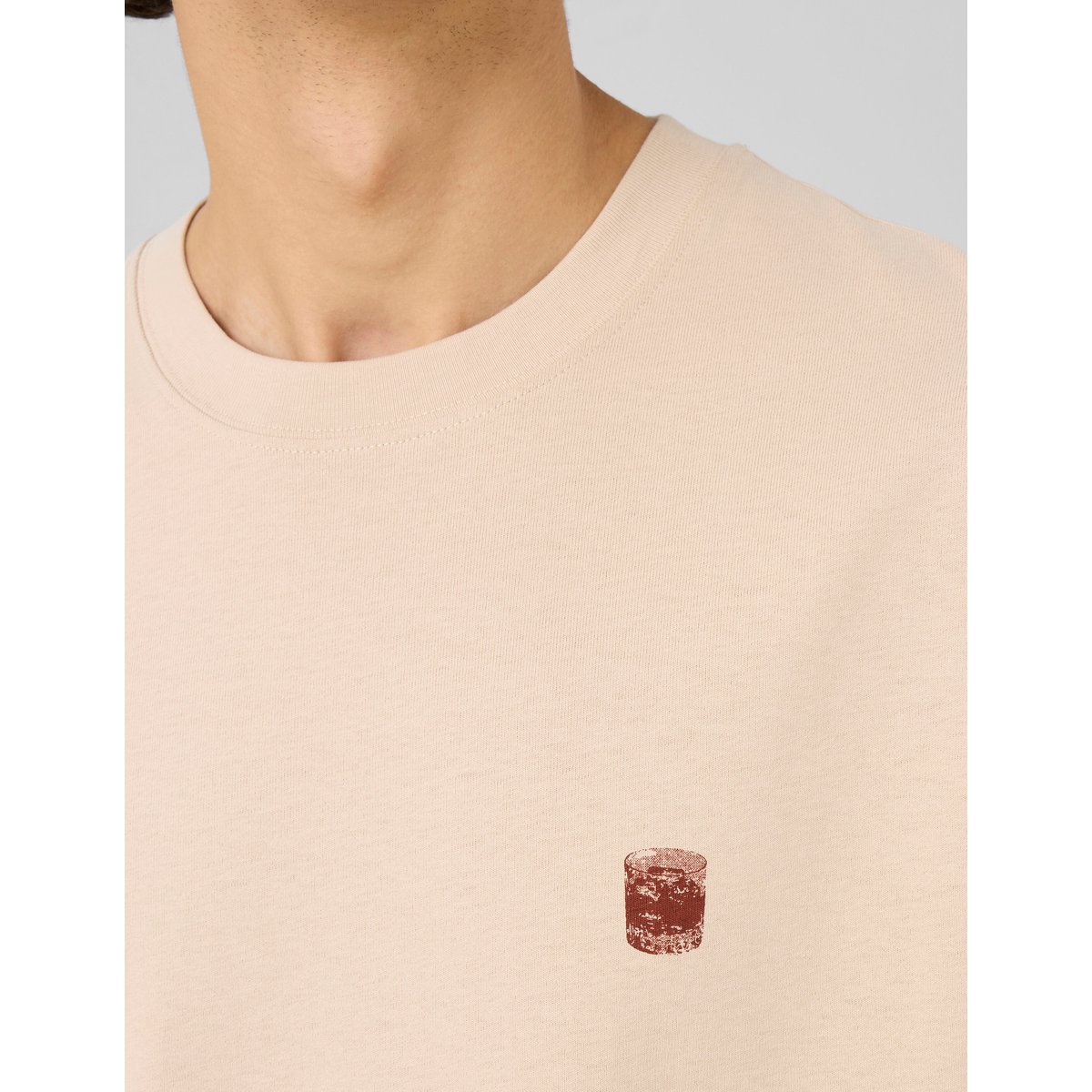T-shirt imprimé devant/dos blanc cassé, BZB