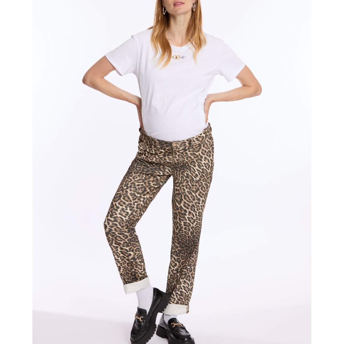 T-shirt de grossesse et d'allaitement Love blanc, CACHE COEUR
