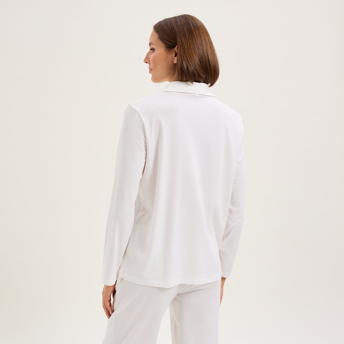 Chemise col classique en jersey LES BASIQUES ecru, LAURENCE TAVERNIER