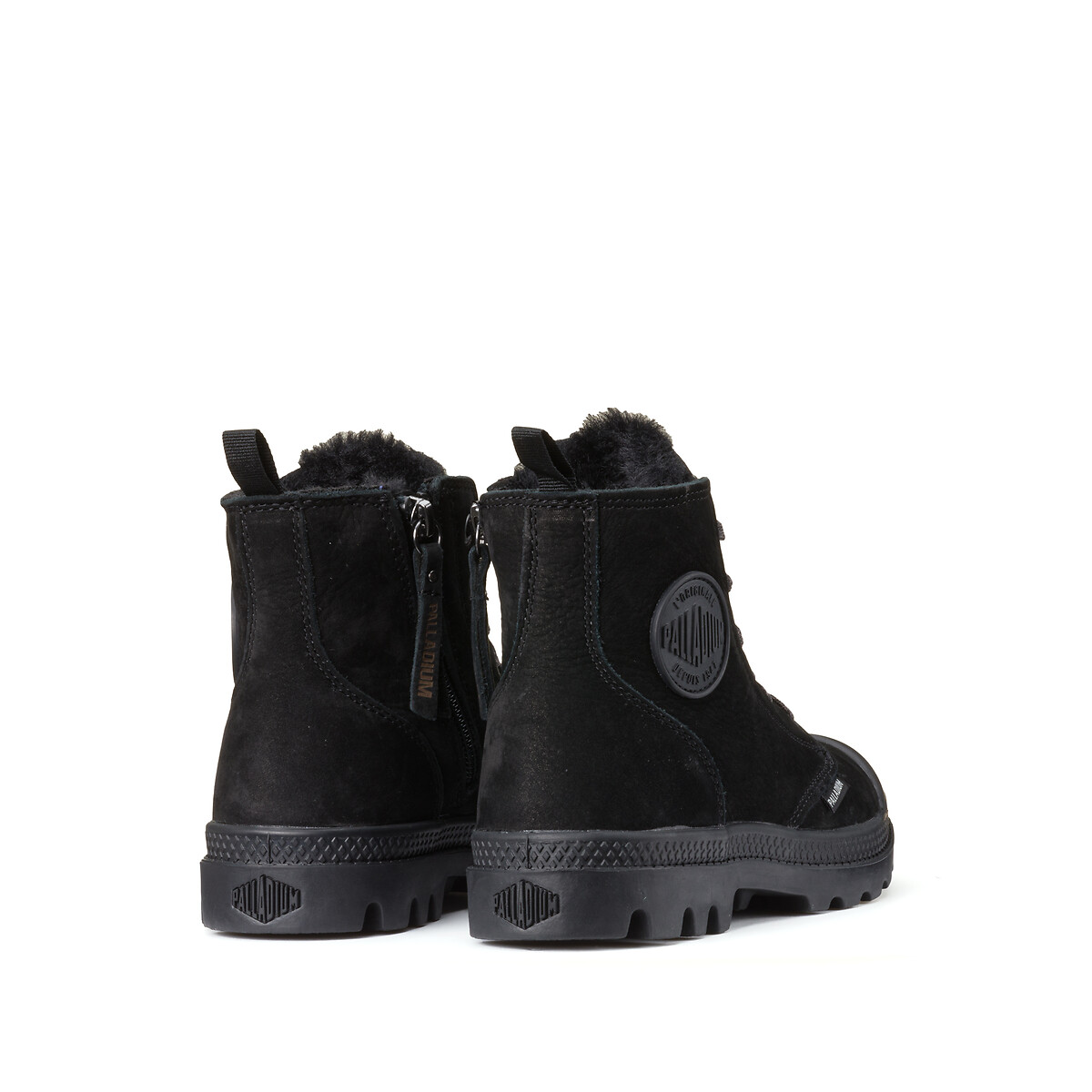 Stivaletti Pampa Hi Zip Wool foderati in pelle nero , PALLADIUM