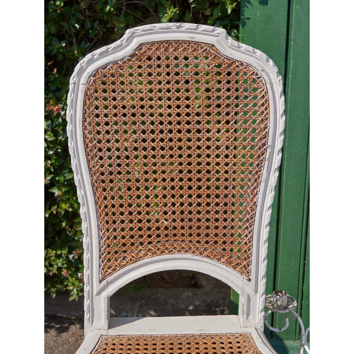 Salon en cannage et bois blanc Ernest N°1104 - Bon état blanc, DEBONGOUT
