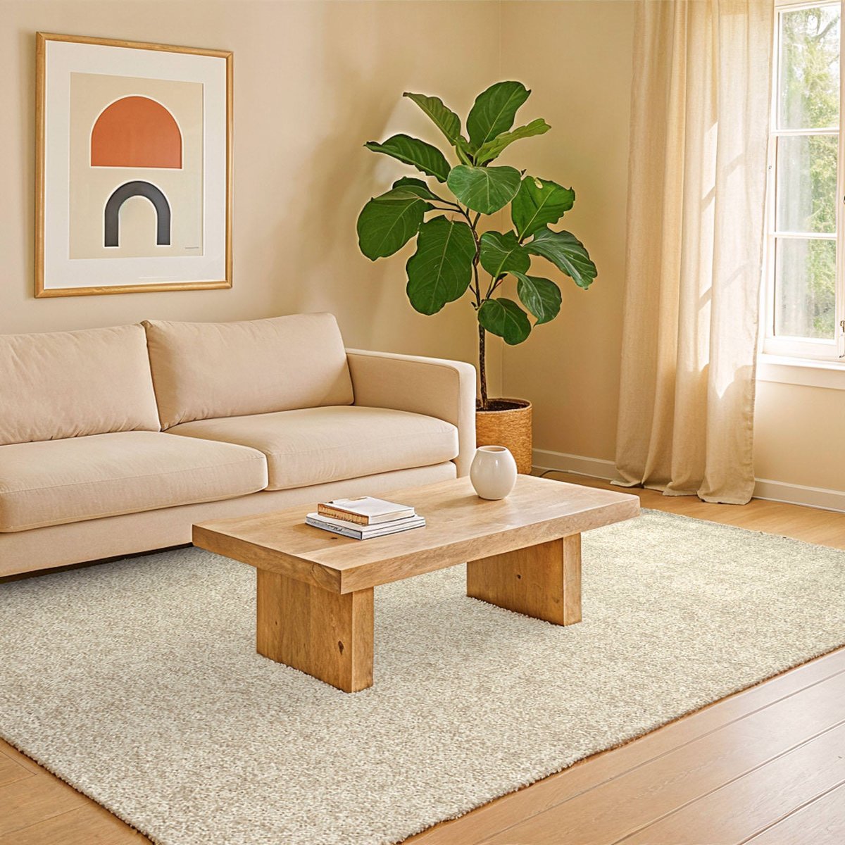 Tapis intérieur extérieur jacquard, MIST beige crème clair sableux, RECOLLECTION
