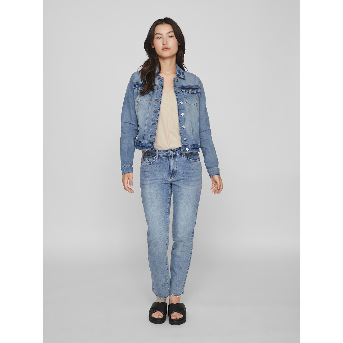 Veste en jean courte, coupe droite light blue, VILA