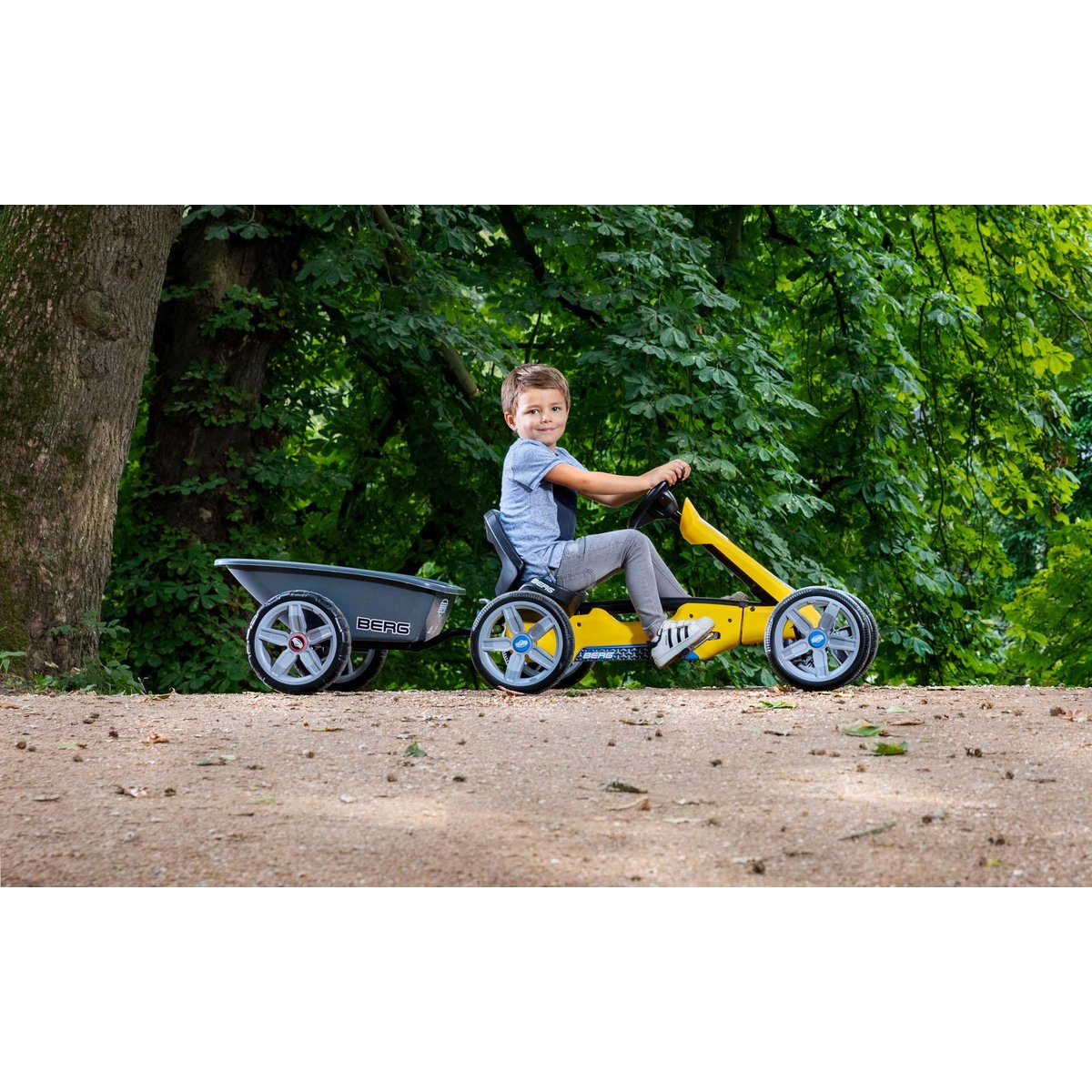 Remorque Trailer M pour kart à pédale Reppy gris, BERG TOYS