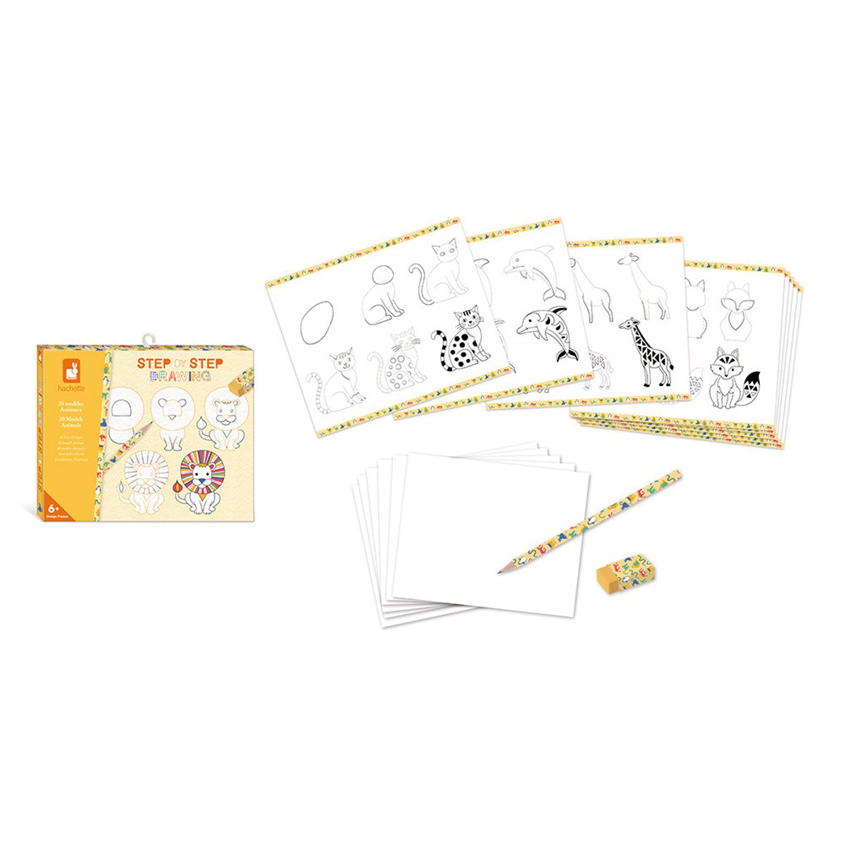 Step By Step Drawing 20 Modeles Animaux blanc, JANOD