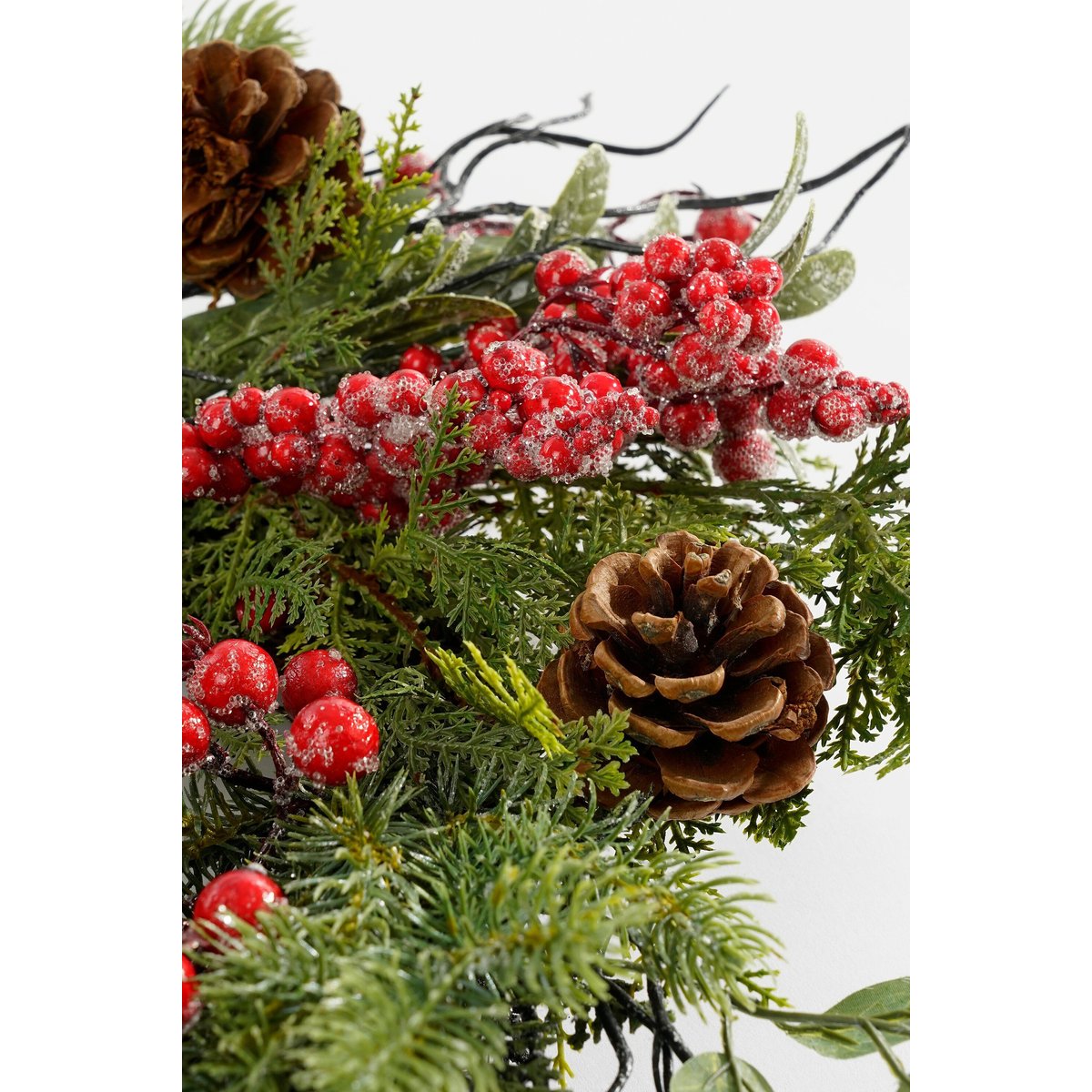 Couronne de Noël Ø50 cm RANDELL rouge, MICA DECORATIONS