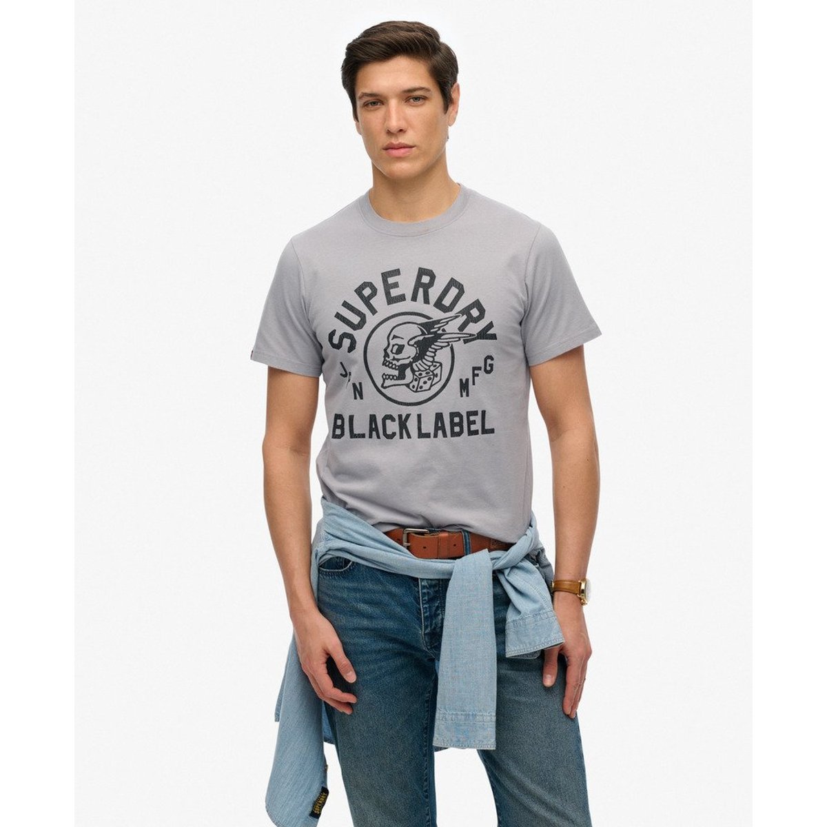 T-shirt Black Label anthracite, SUPERDRY