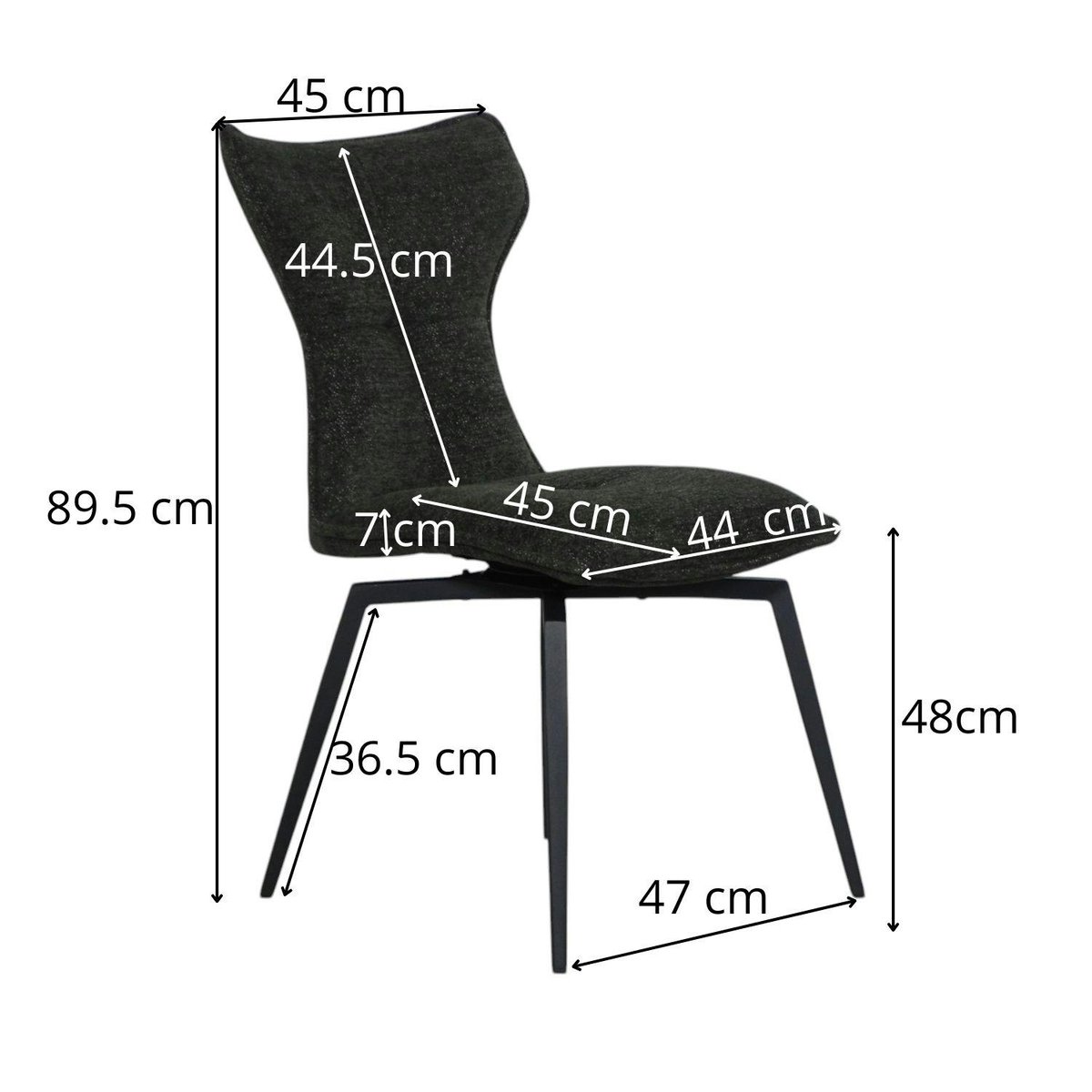 Chaise beige pivotante en velours avec passepoil (lot de 2) LOMBARDIE taupe, PIER IMPORT