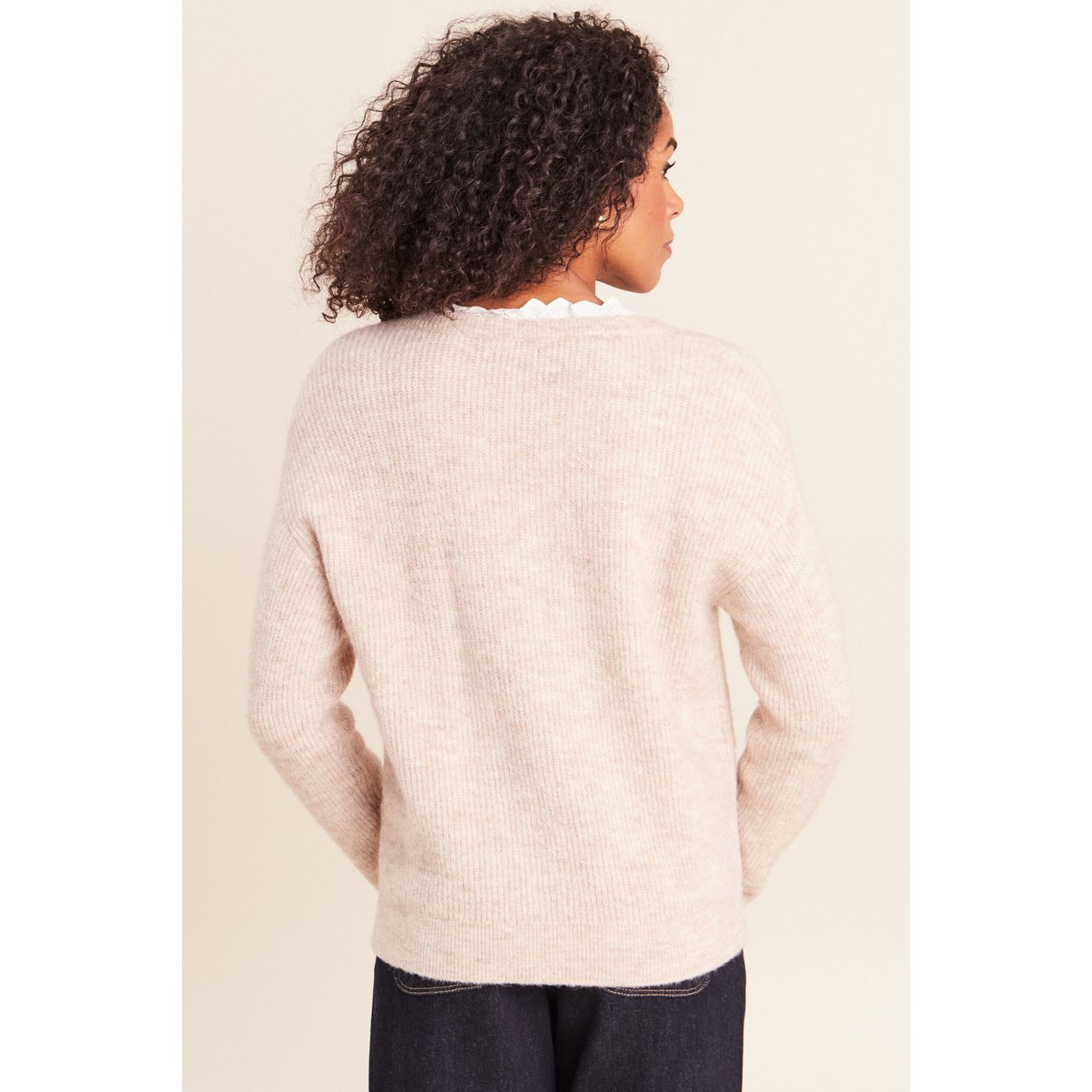 Pull col v beige, BREAL
