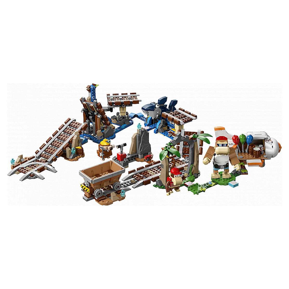 71425 Ensemble d extension course de chariot de mine de diddy kong Super Mario couleur unique, LEGO