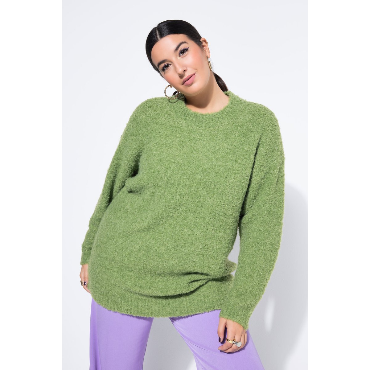 Pull en maille duveteuse, coupe oversize vert pomme, STUDIO UNTOLD