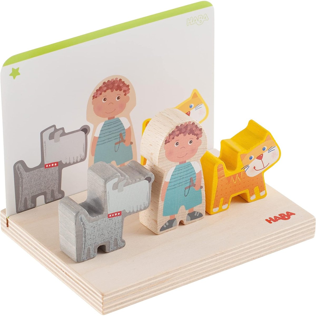 Jeu à empiler 3D À la ferme beige, HABA
