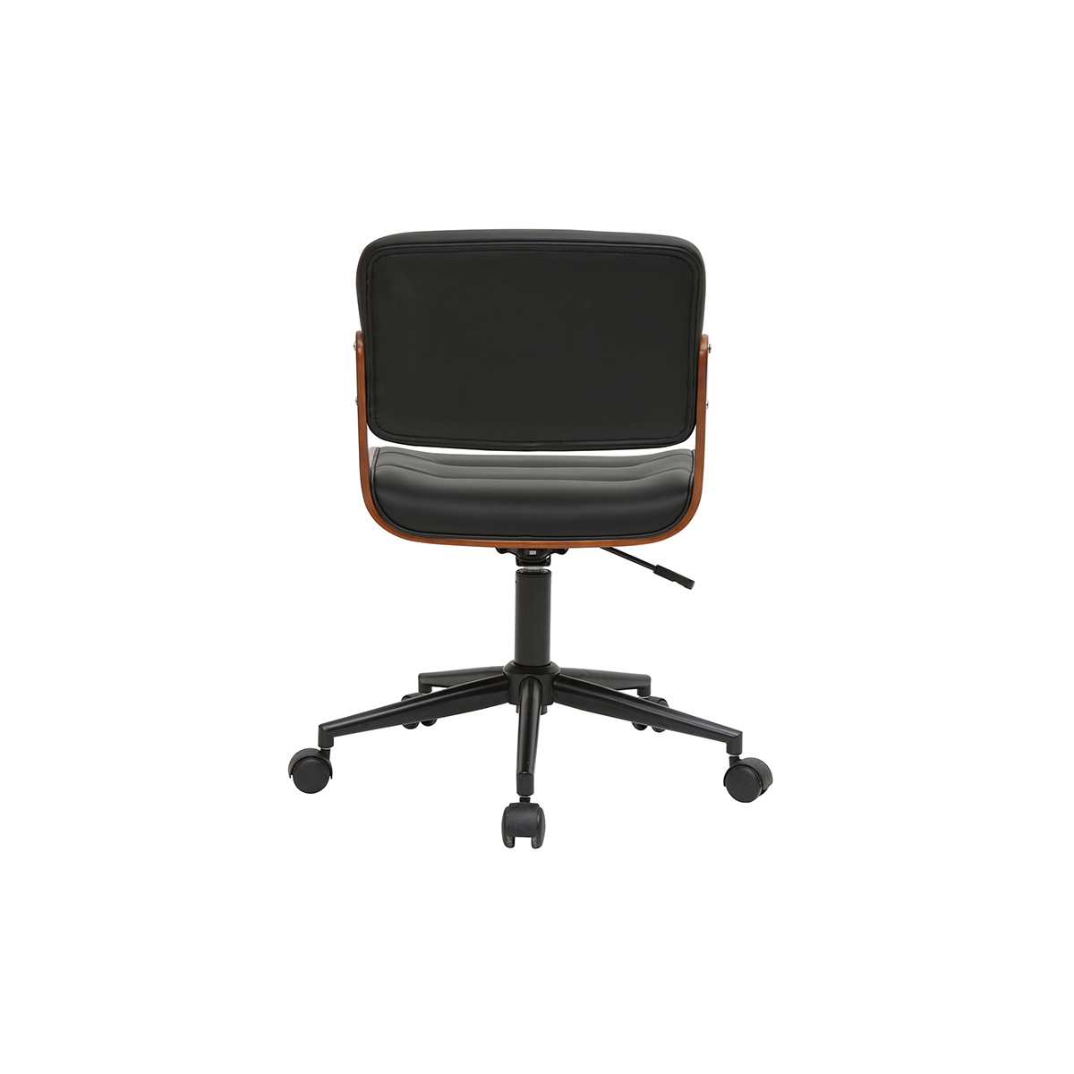Chaise de bureau à roulettes design ARAMON noyer / noir, MILIBOO