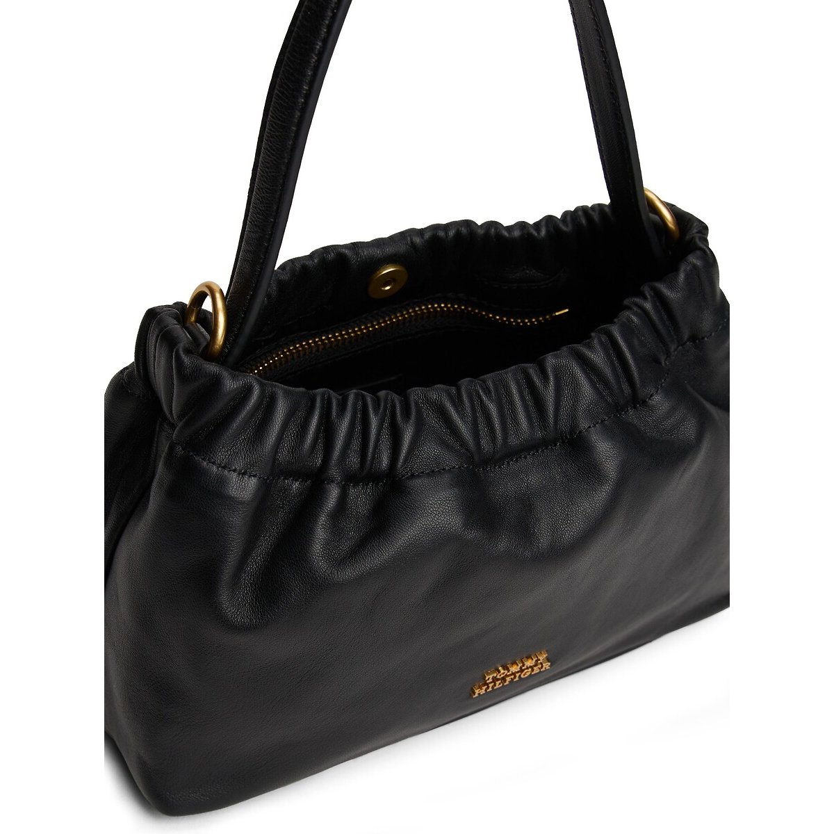 Sac à main en cuir, MINI CROSSOVER noir, TOMMY HILFIGER