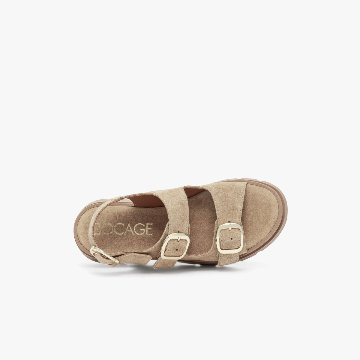 Sandale Plate en cuir JULIETA beige, BOCAGE