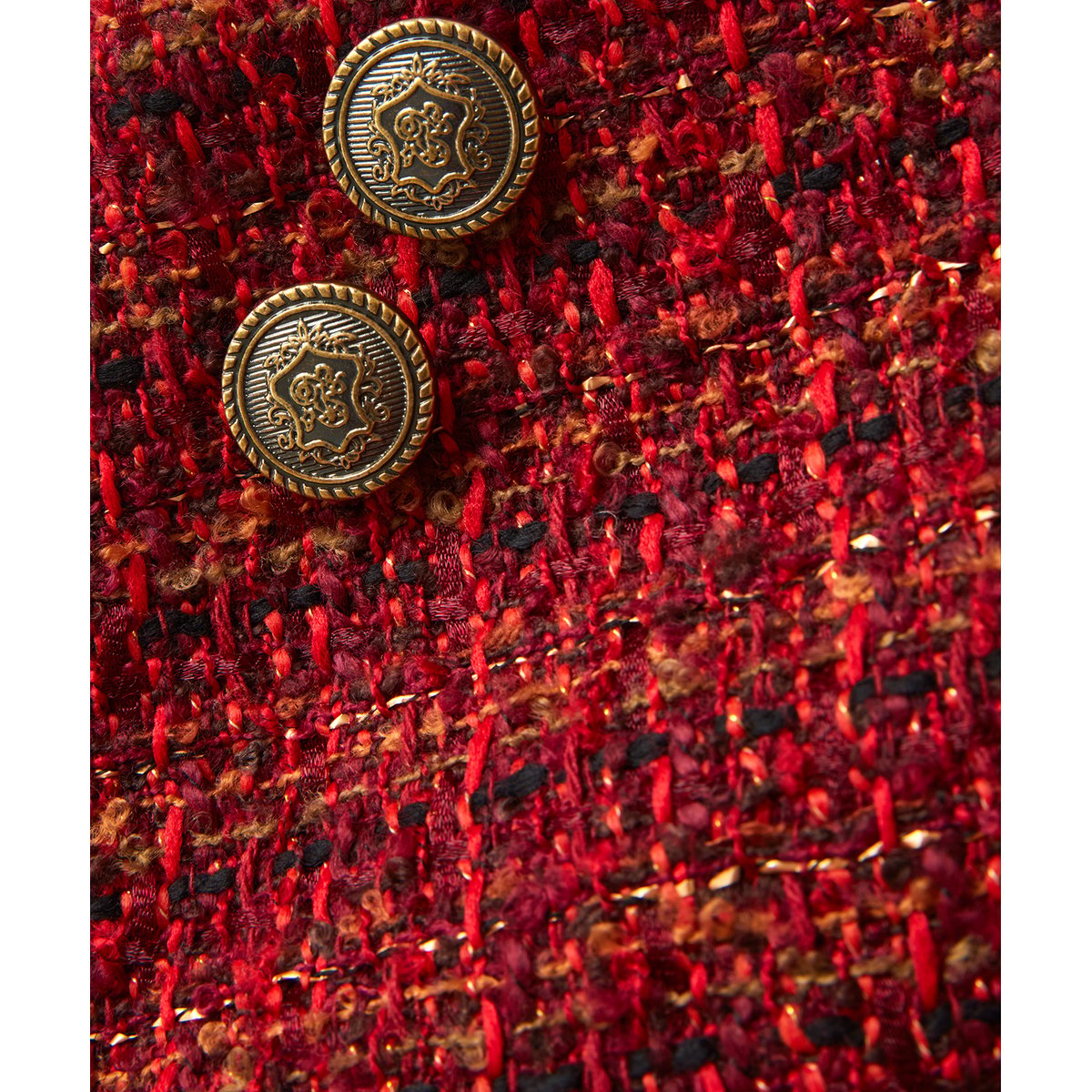 Jupe Mini Coordonnée Tweed Texturé orange brûlé, JOE BROWNS