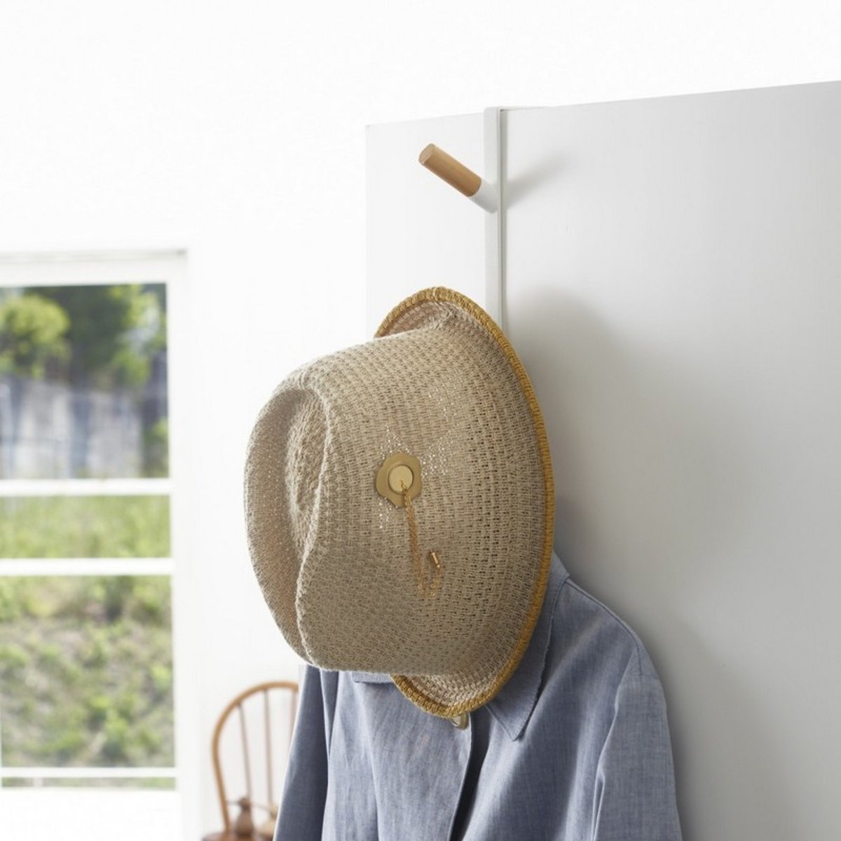 Patère 2 crochets spécial porte Door blanc, YAMAZAKI