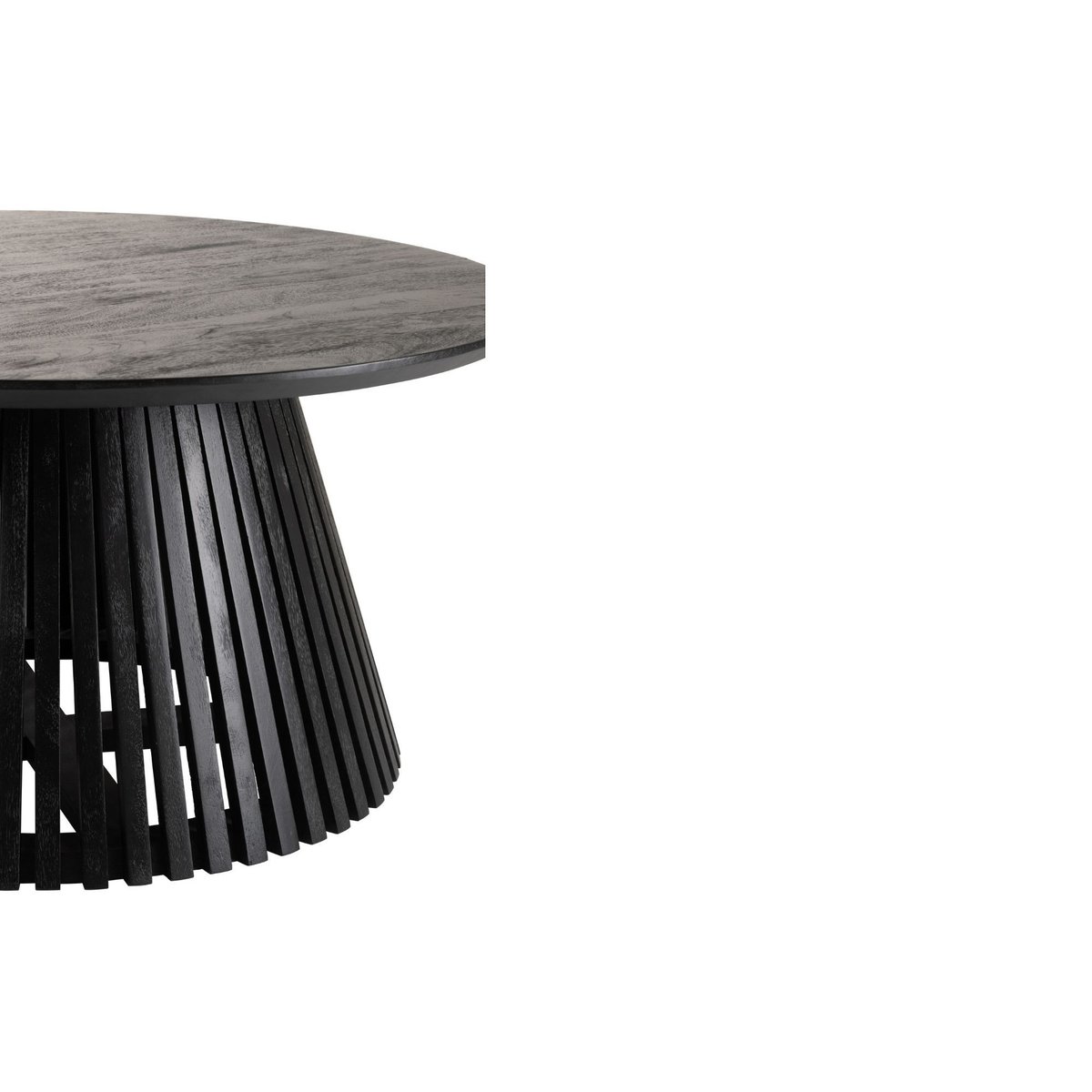 Table basse ronde en bois de manguier - VALERIE noir, HELLIN, DEPUIS 1862