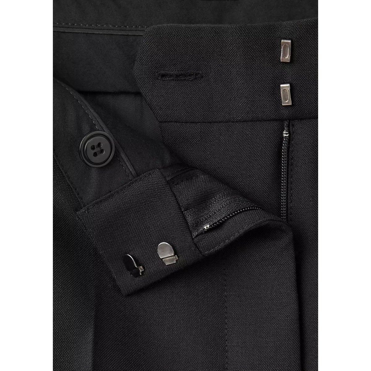 Pantalon costume ouvertures noir, MANGO