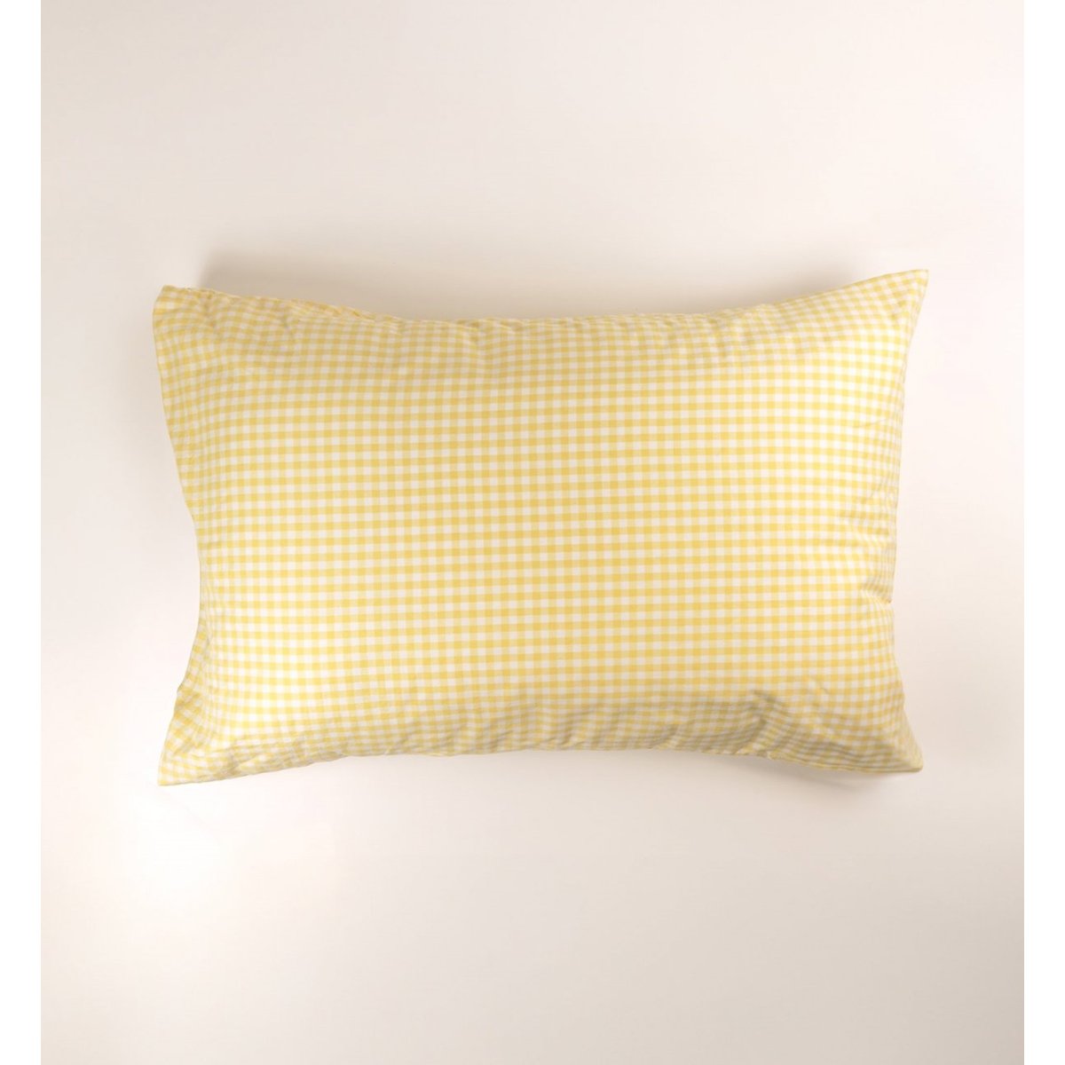 Taie d'oreiller en percale de coton bio, VICHY vichy tournesol, KADOLIS