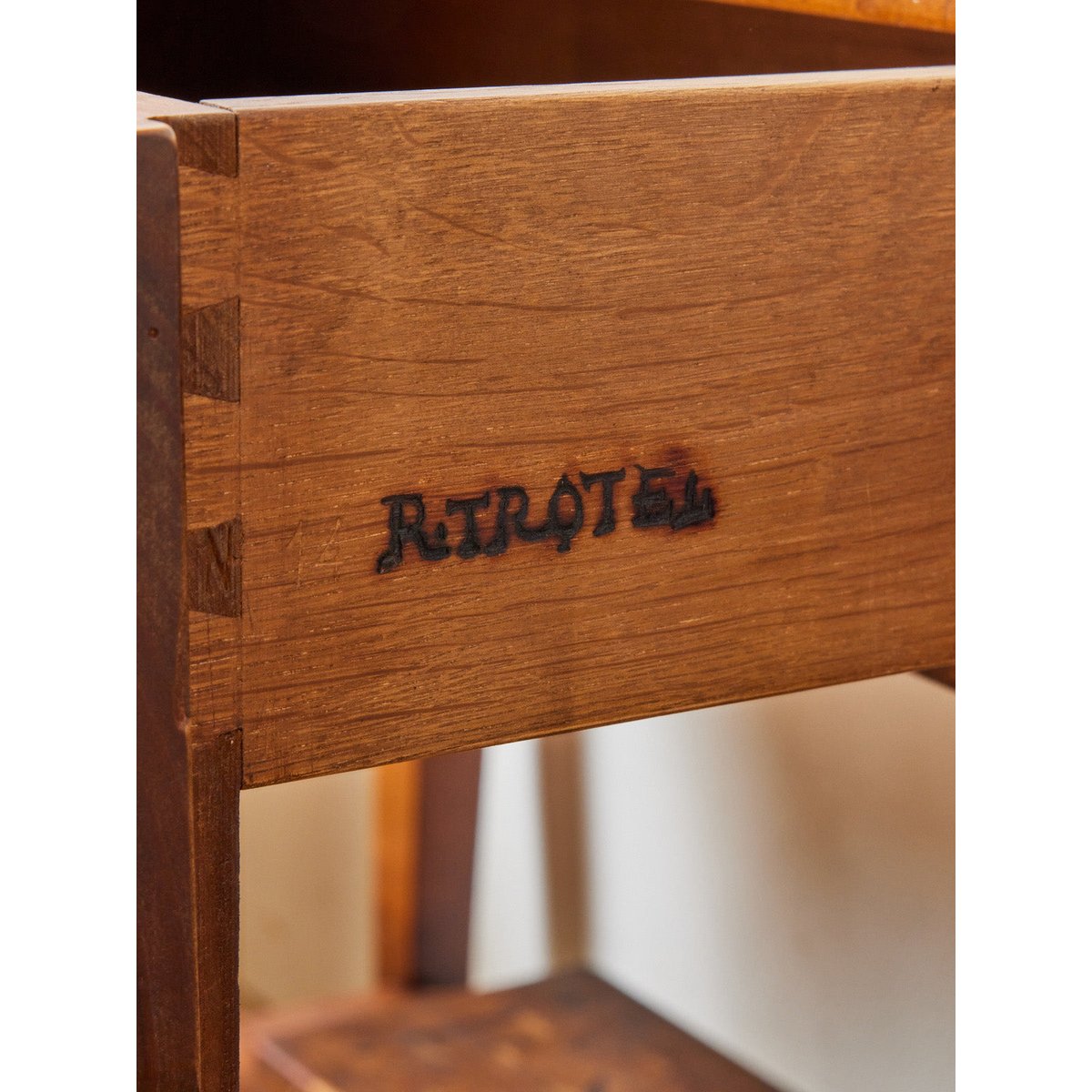 Console en bois René Trotel Francine N°747 - Bon état bois clair, DEBONGOUT