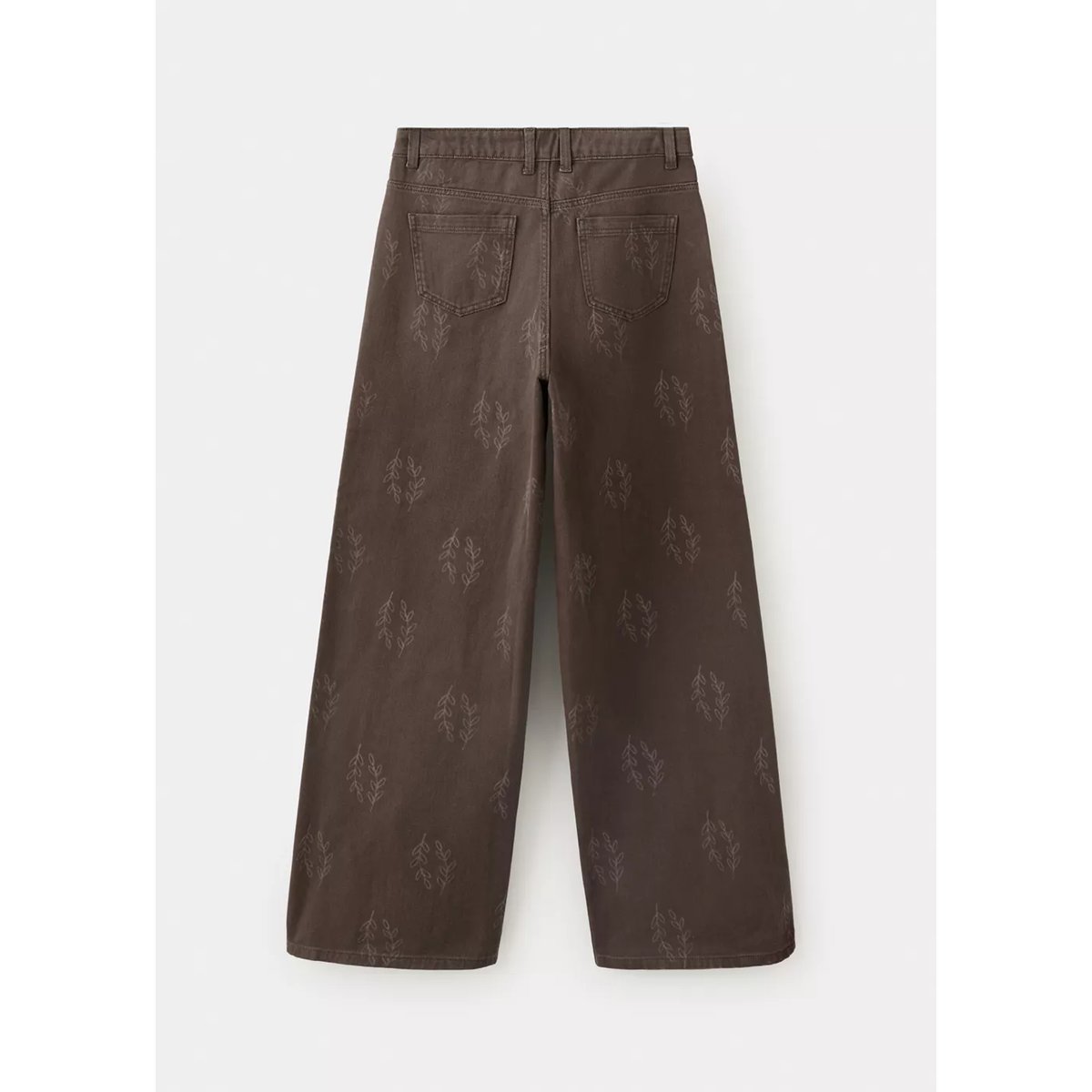 Jean wide leg imprimé marron, MANGO KIDS