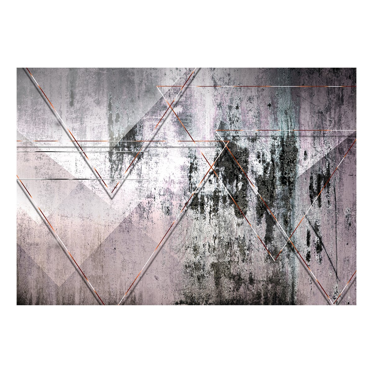 Papier peint intissé panoramique Geometric Wall rose, EDEN