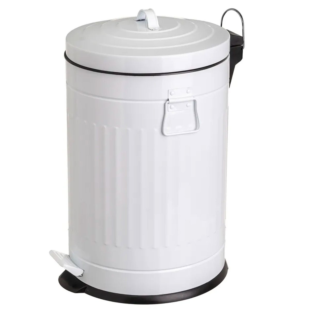 Poubelle de cuisine rétro en métal blanc 20L blanc, WADIGA