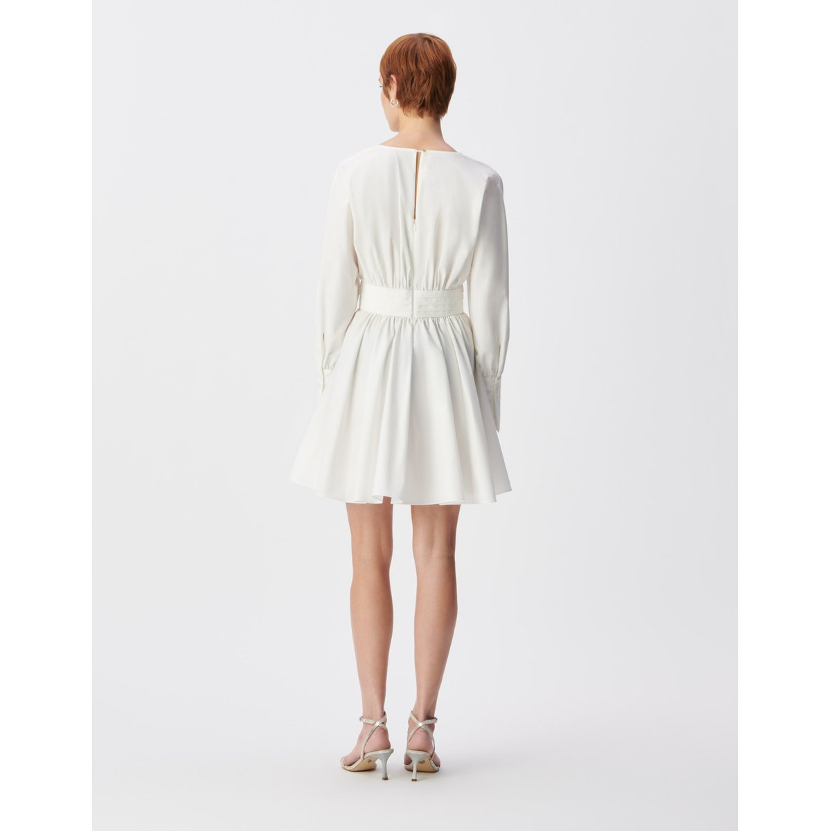Robe courte popeline plis à la taille ecru, IKKS