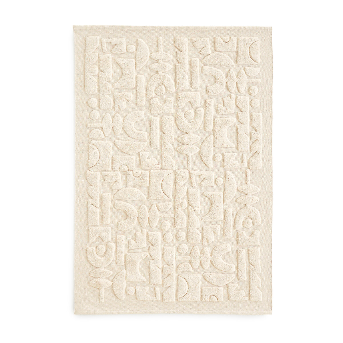 Tapis enfant motif géométrique coton bio, Podotak ecru, AM.PM