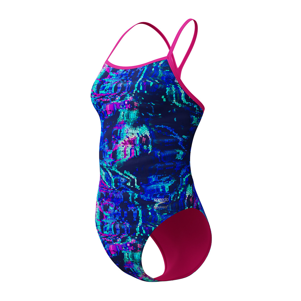 Maillot de bain 1 pièce V-BACK 2.0 imprimé bleu, SPEEDO