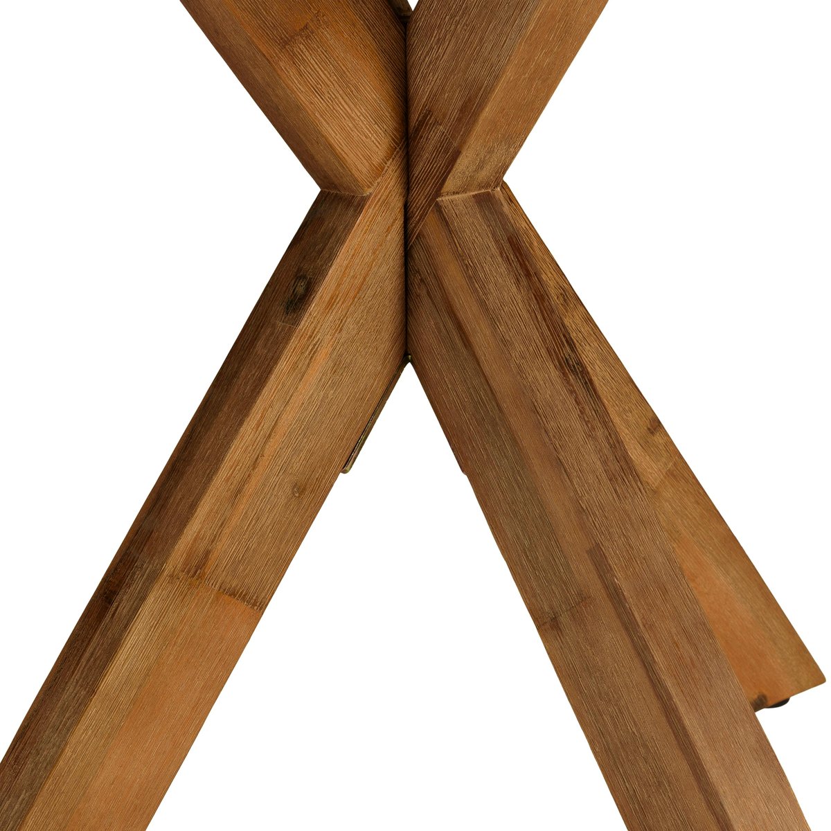 Ensemble table 240 cm et bancs effet béton marron pieds en bois d'acacia CALVI marron, PIER IMPORT