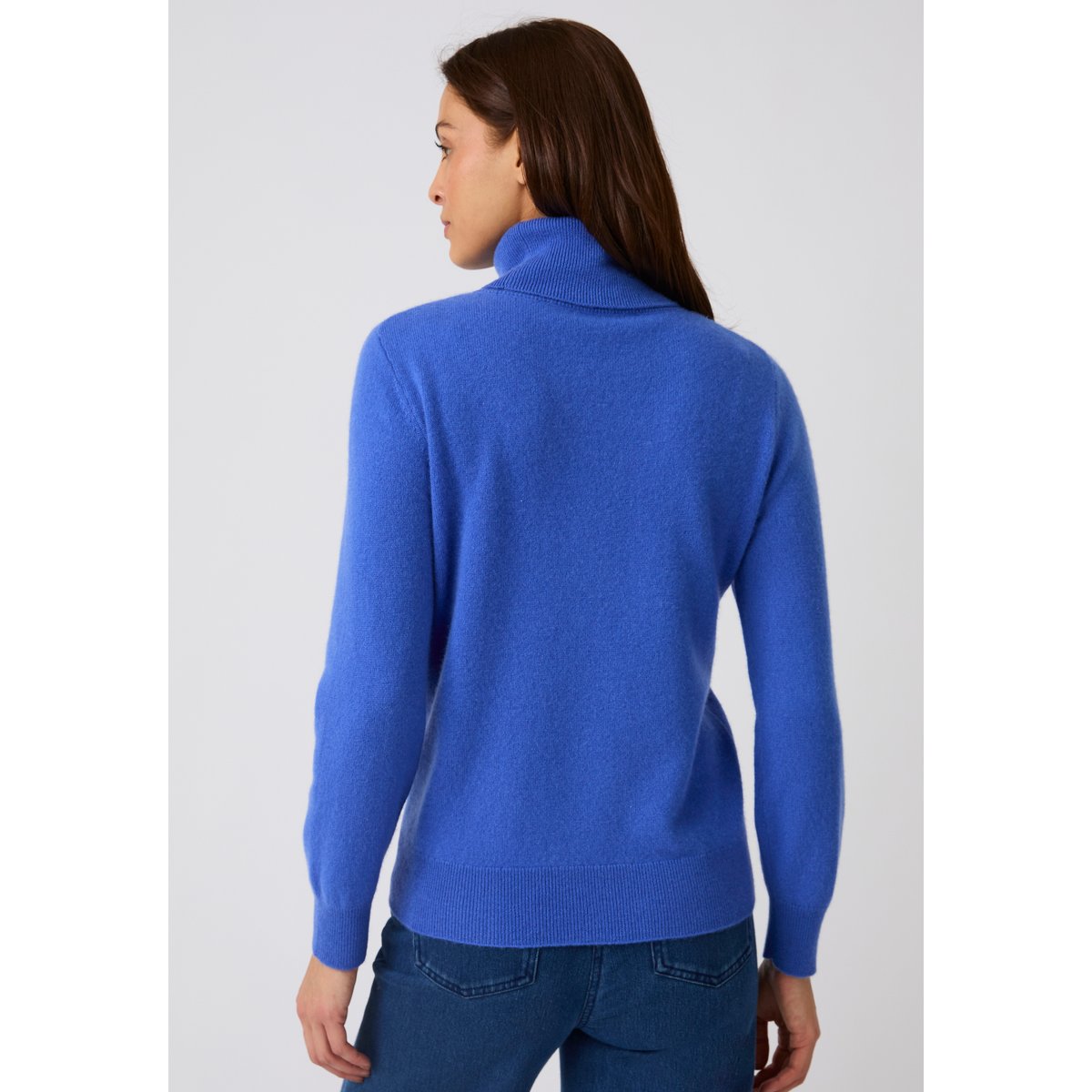Pull col roulé pur cachemire bleu, DAMART