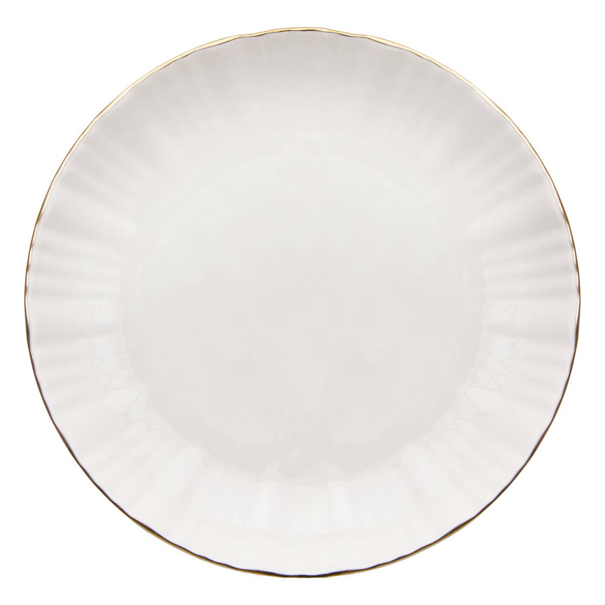 Assiette à pain ronde en porcelaine DAPHNE blanc, ATMOSPHERA