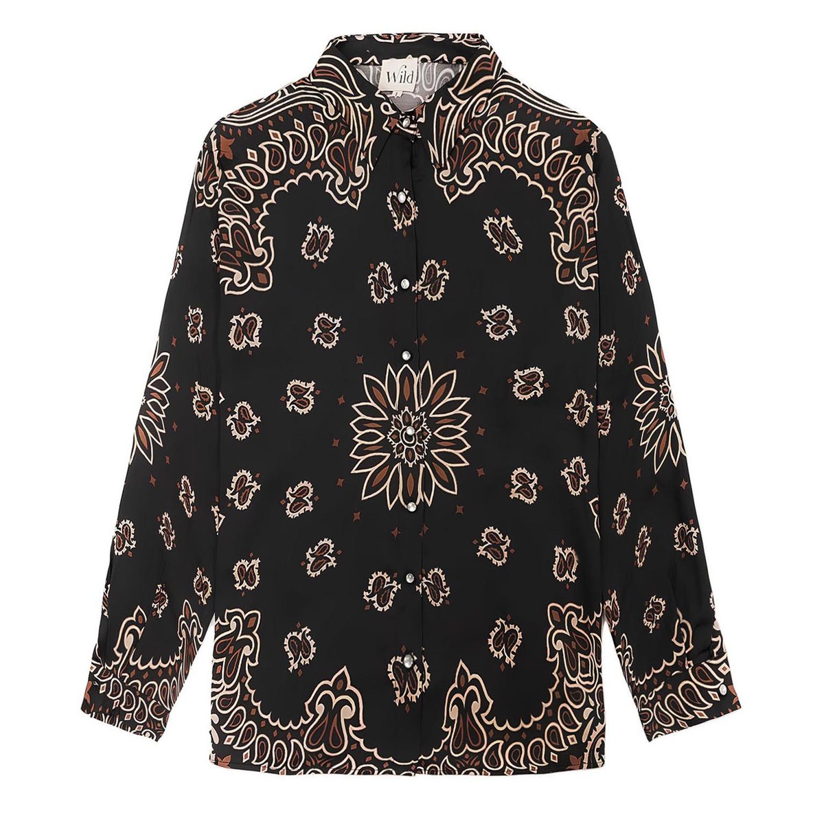 Chemise à motif bandana FAYRUZ noir, WILD